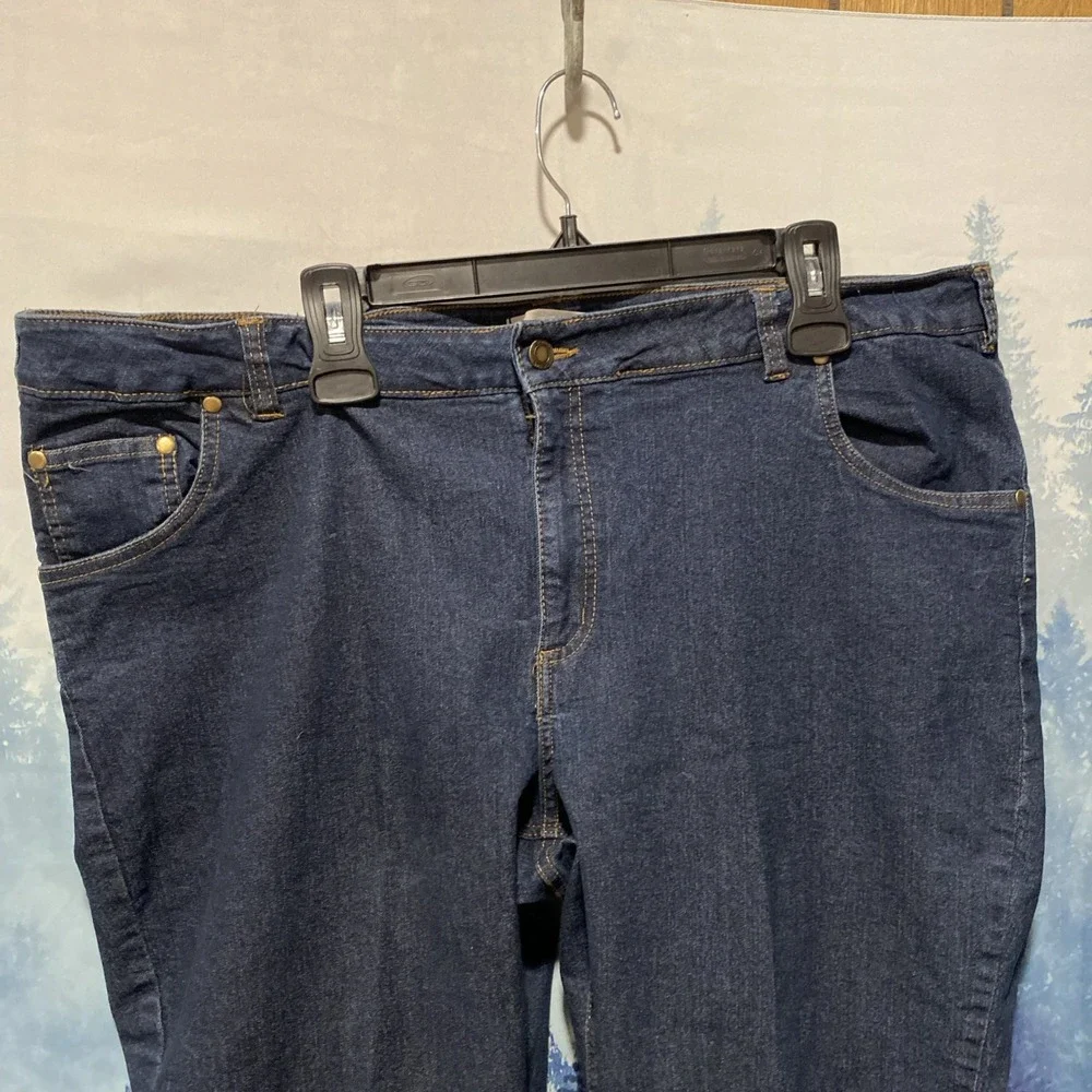 Woman Within Blue Straight Leg Denim Jeans Womans Size 22W Petite
